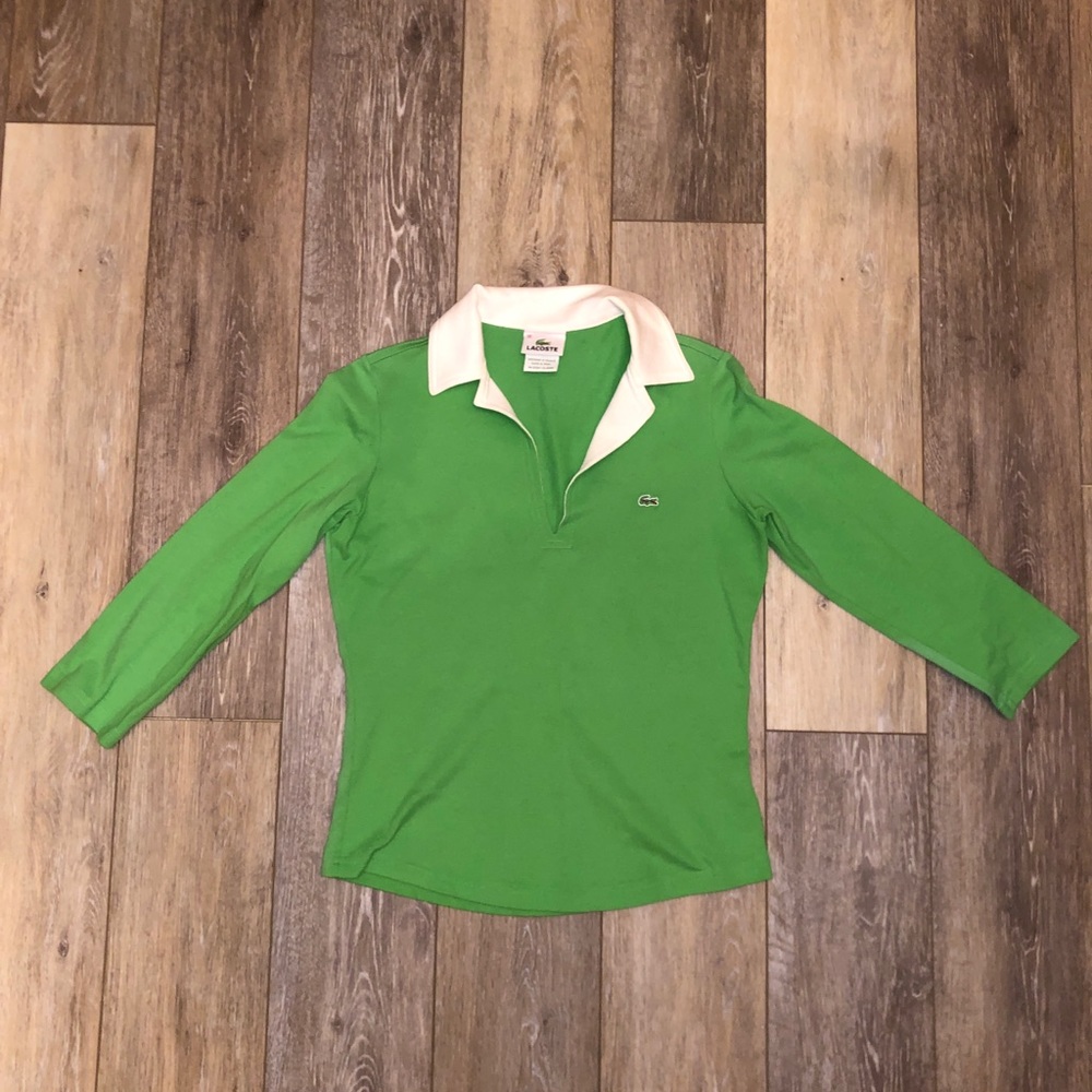 Lacoste Vintage Green 3 Quarter Sleeve